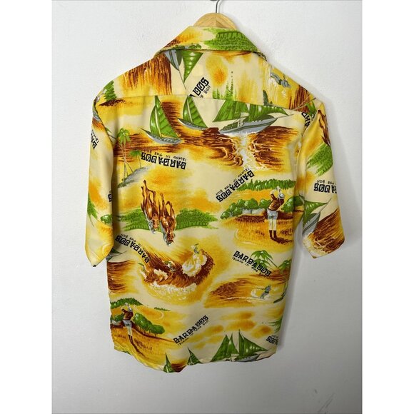 Vintage Barbados Bajan Men XL Hawaiian Golf Shirt Short Sleeve  horse - Picture 6 of 7
